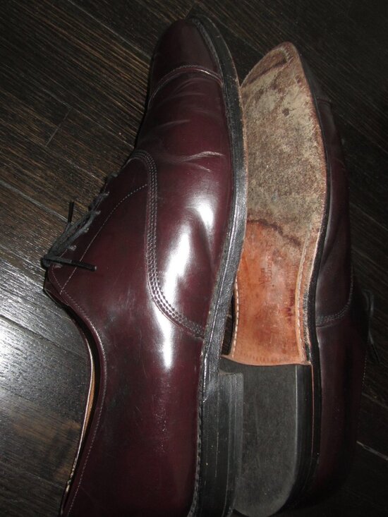 ALLEN EDMONDS PARK AVENUE Burgundy Leather Cap Toe Oxford Shoes Men\'s 13 AA main image 6